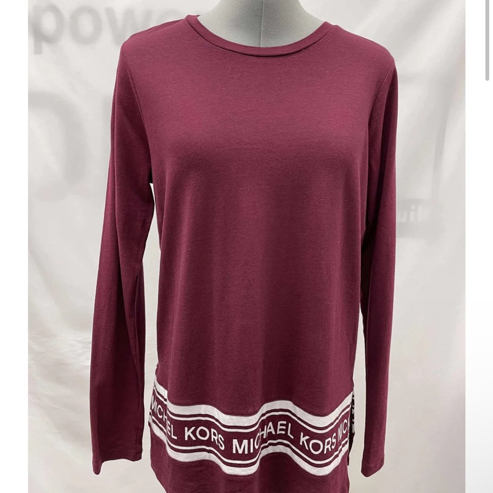 Michael Kors Burgundy Long Sleeve Top